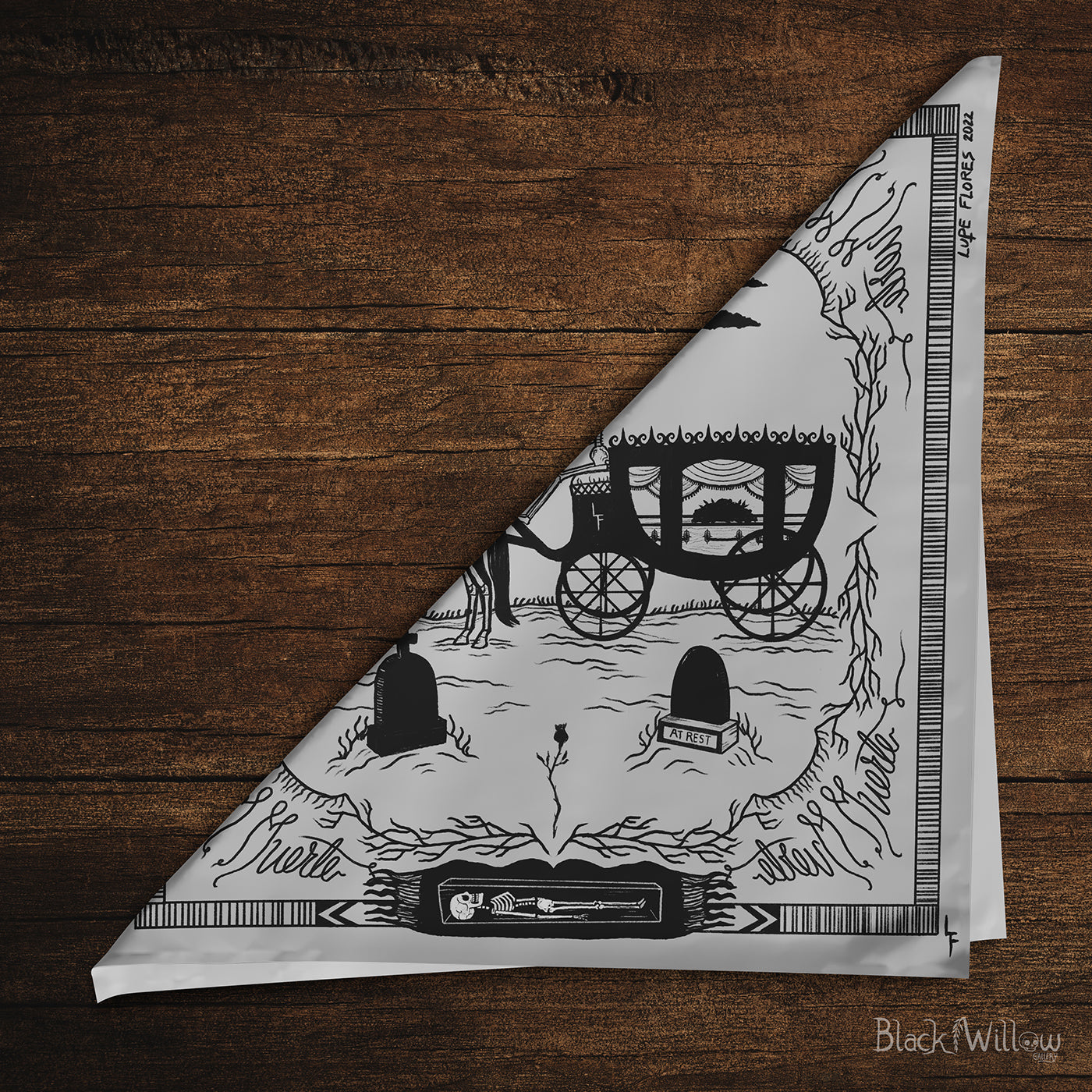 Funeral Carriage Bandana  Cotton Sateen