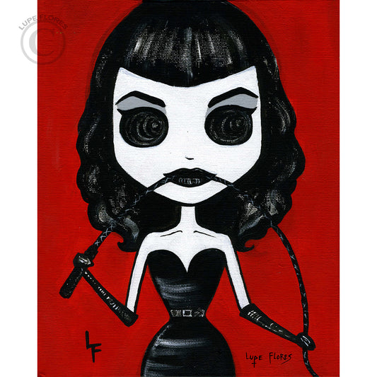 Bettie Page Whip 8"x 10" Art Print